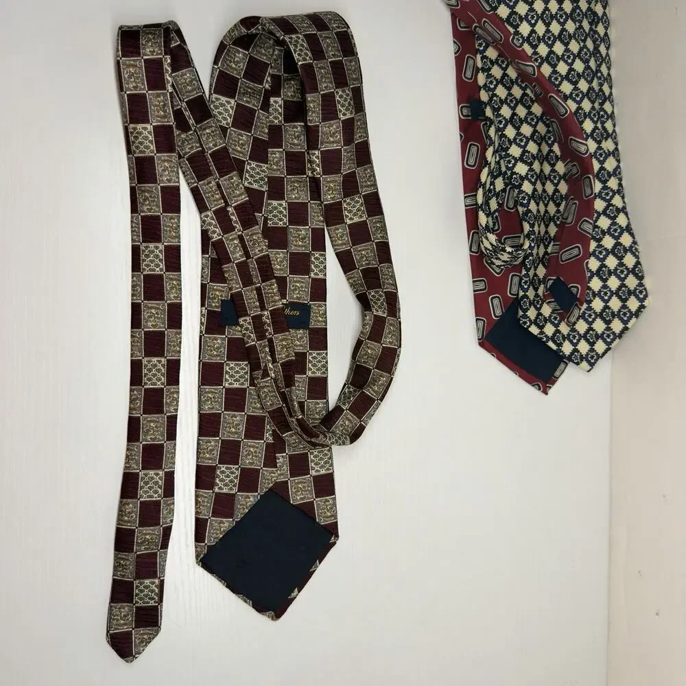 Brooks Brothers 3 Silk Ties Vintage Madder USA Preppy Heritage Geometric